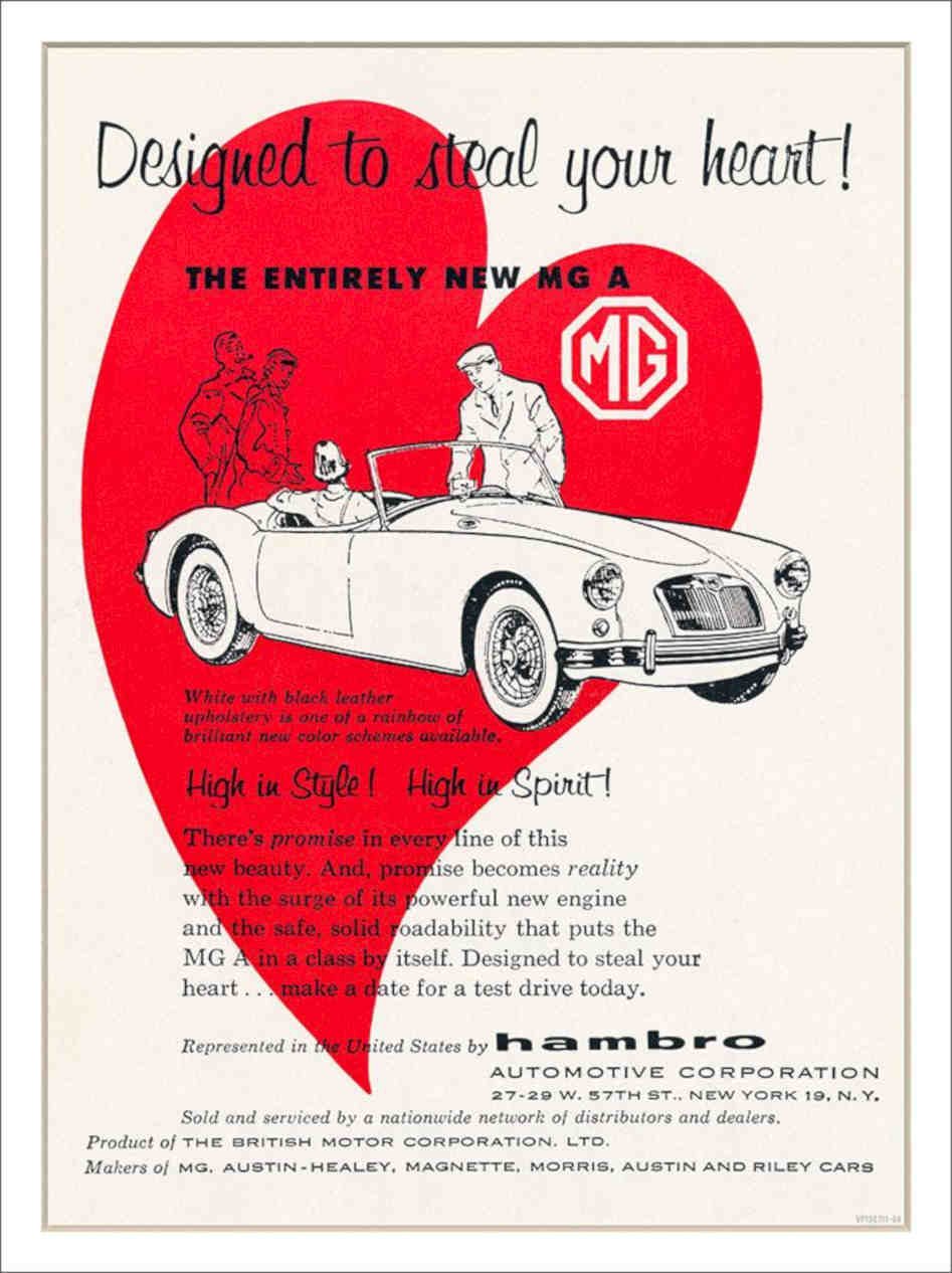 Mg A Car American Advert Vintage Retro Advert Poster A4 Photo Print