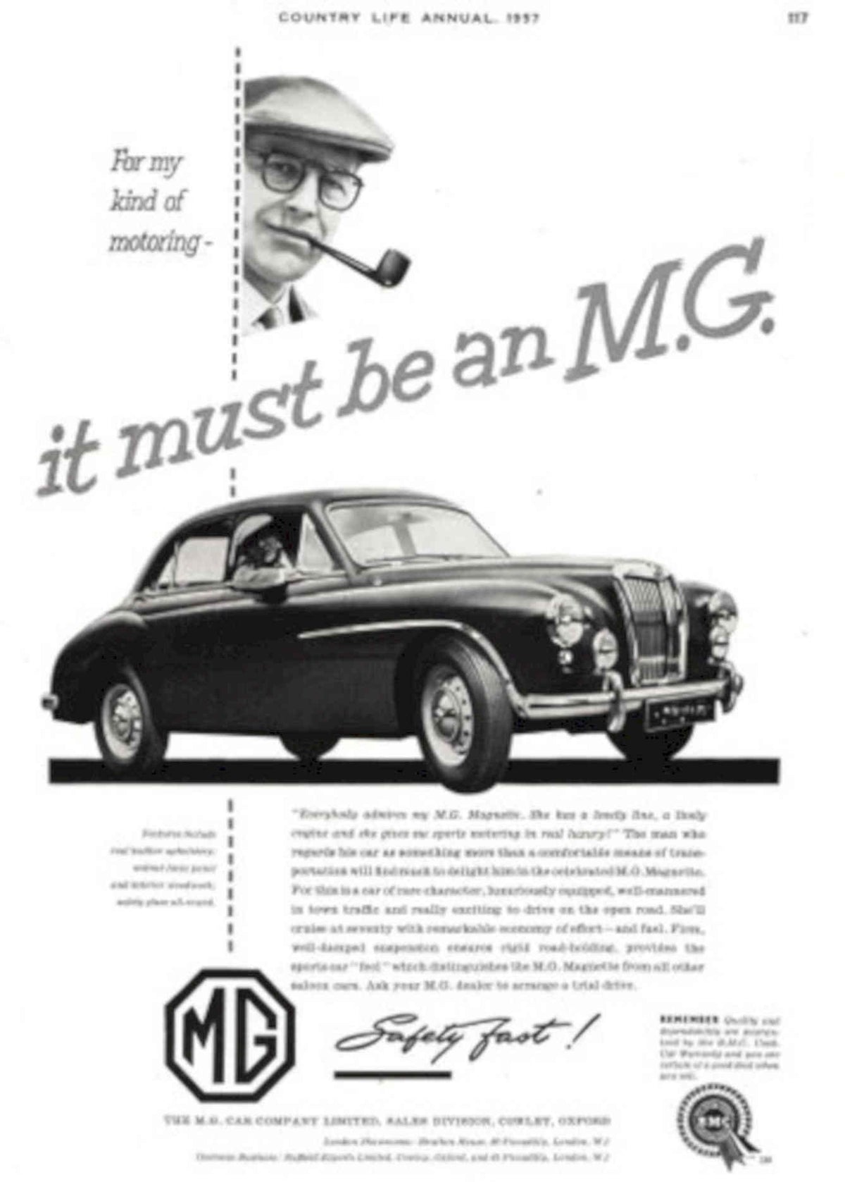 Mg Magnette 1957 1950s Vintage Retro Advert Poster