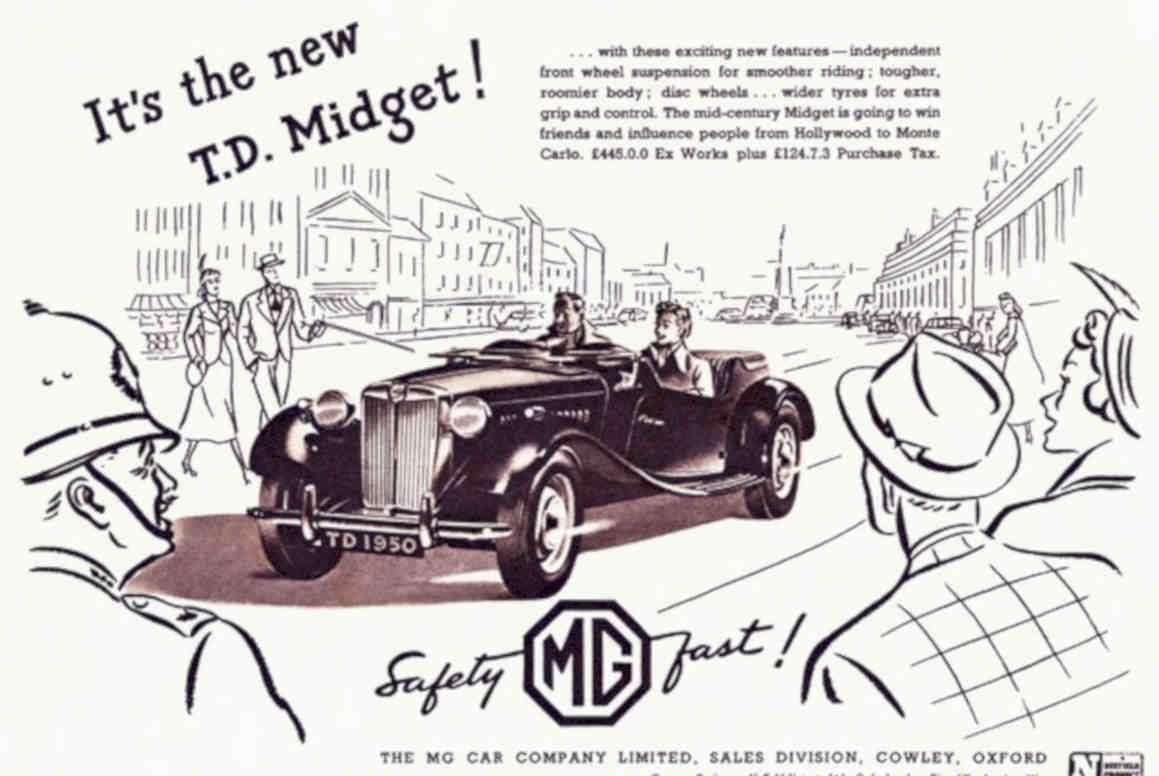 Mg Midget 1950 Vintage Retro Advert Poster A4 Photo Print