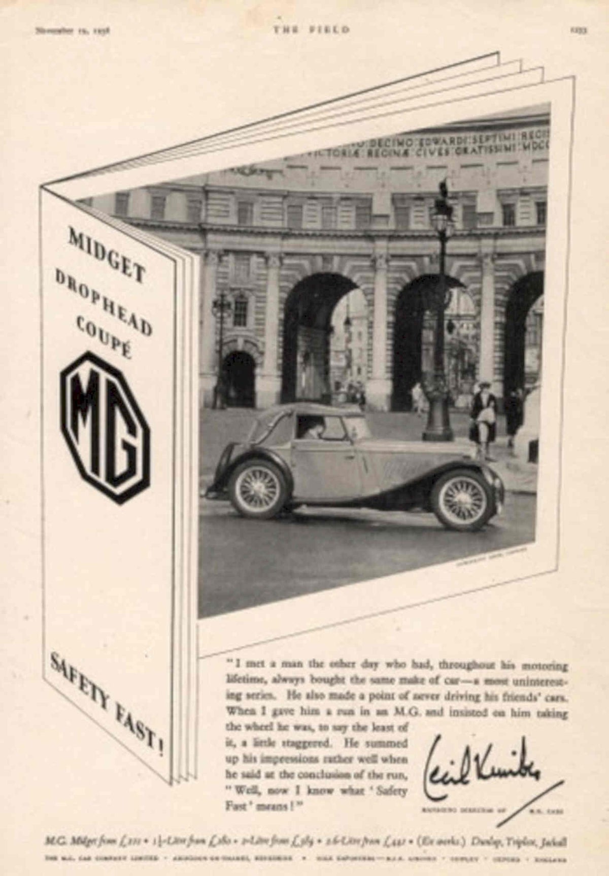 Mg Midget Coupe 1930s Vintage Retro Advert Poster