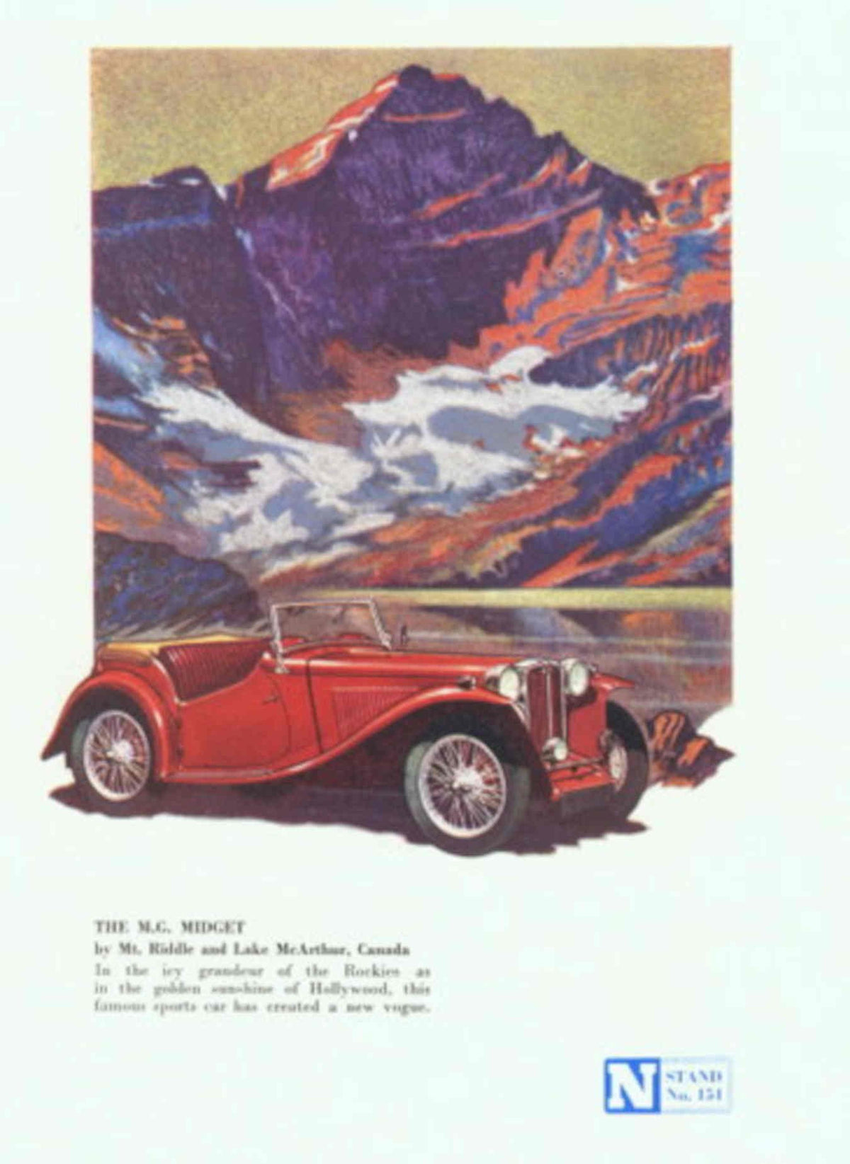 Mg Midget Mountains 1940s Vintage Retro Advert Poster