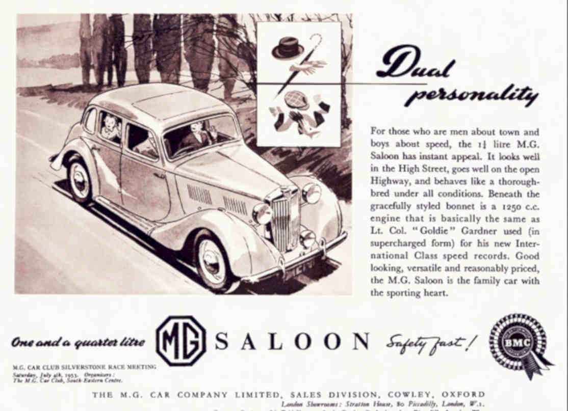 Mg Saloon 1953 Vintage Retro Advert Poster A4 Photo Print