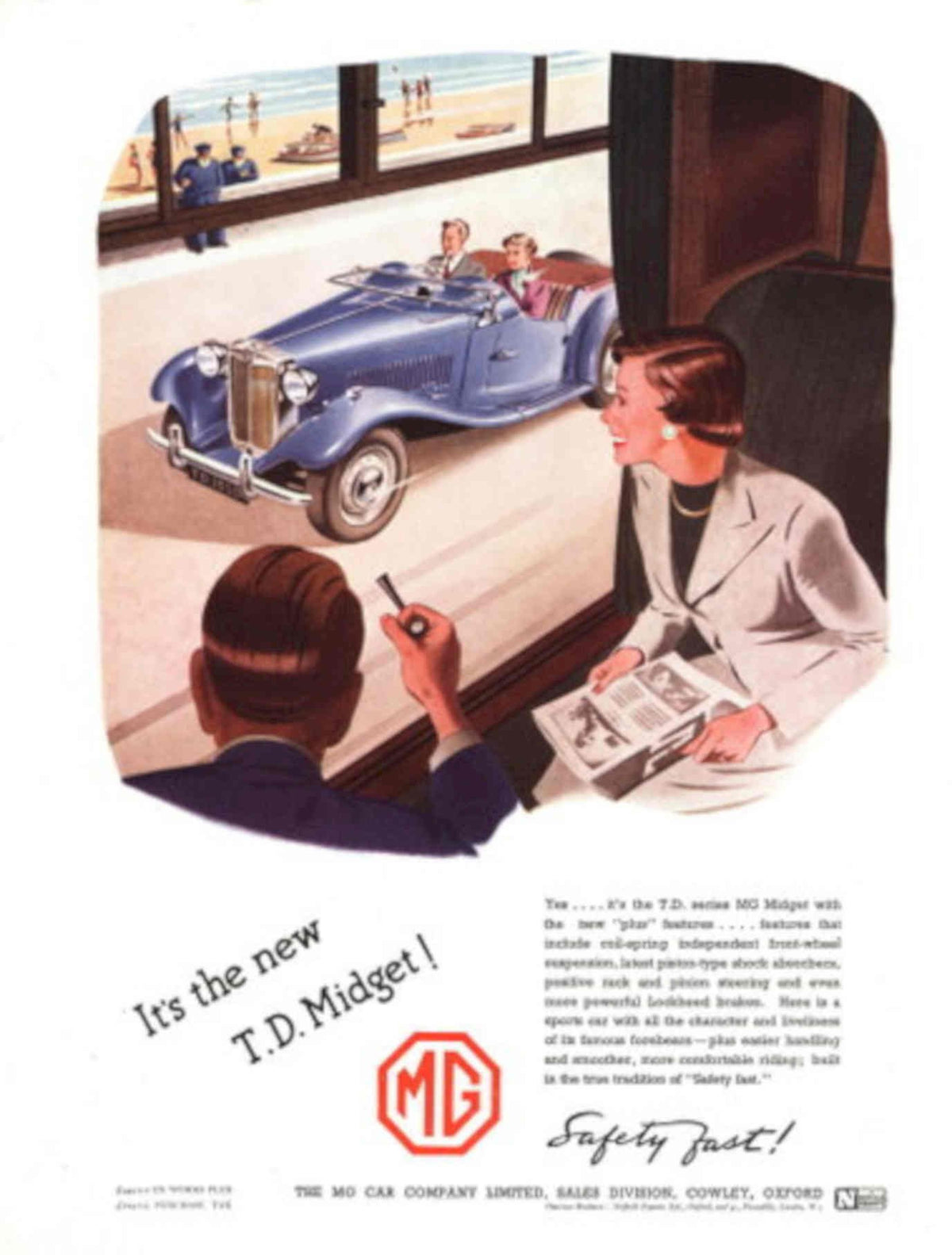 Mg Td Midget 1 1950s Vintage Retro Advert Poster