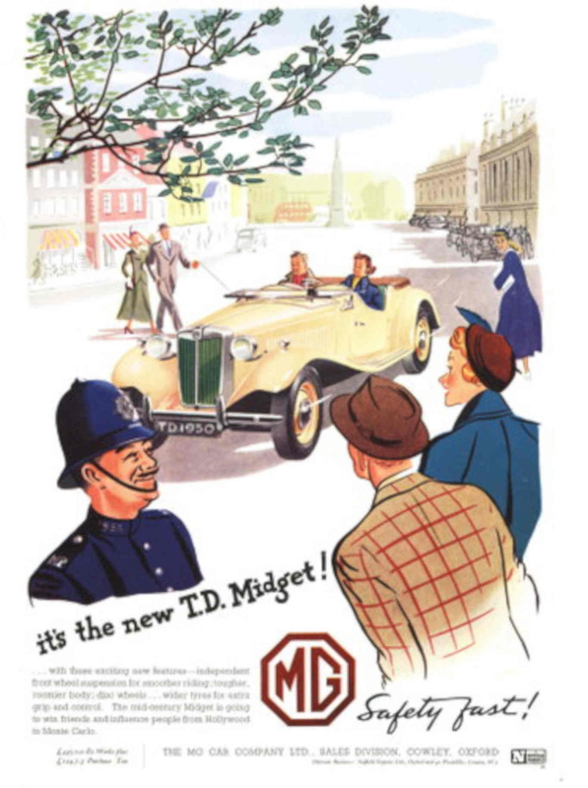 Mg Td Midget 2 1950s Vintage Retro Advert Poster