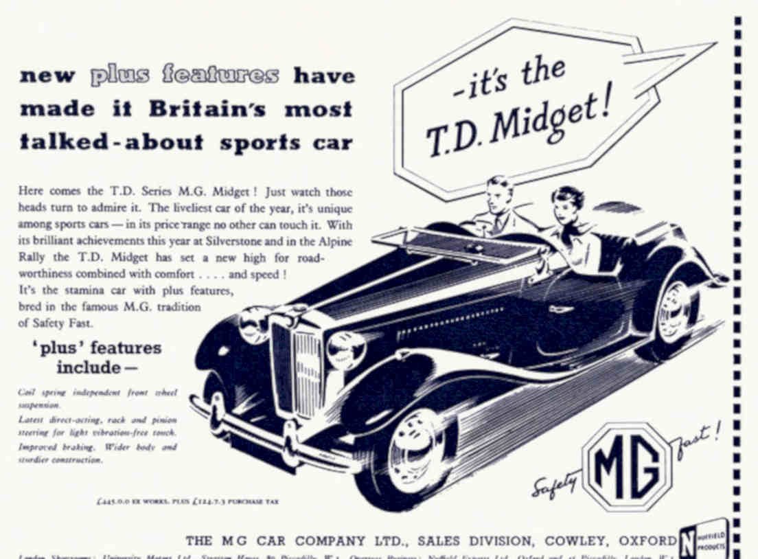 Mg Td Midget Vintage Retro Advert Poster A4 Photo Print