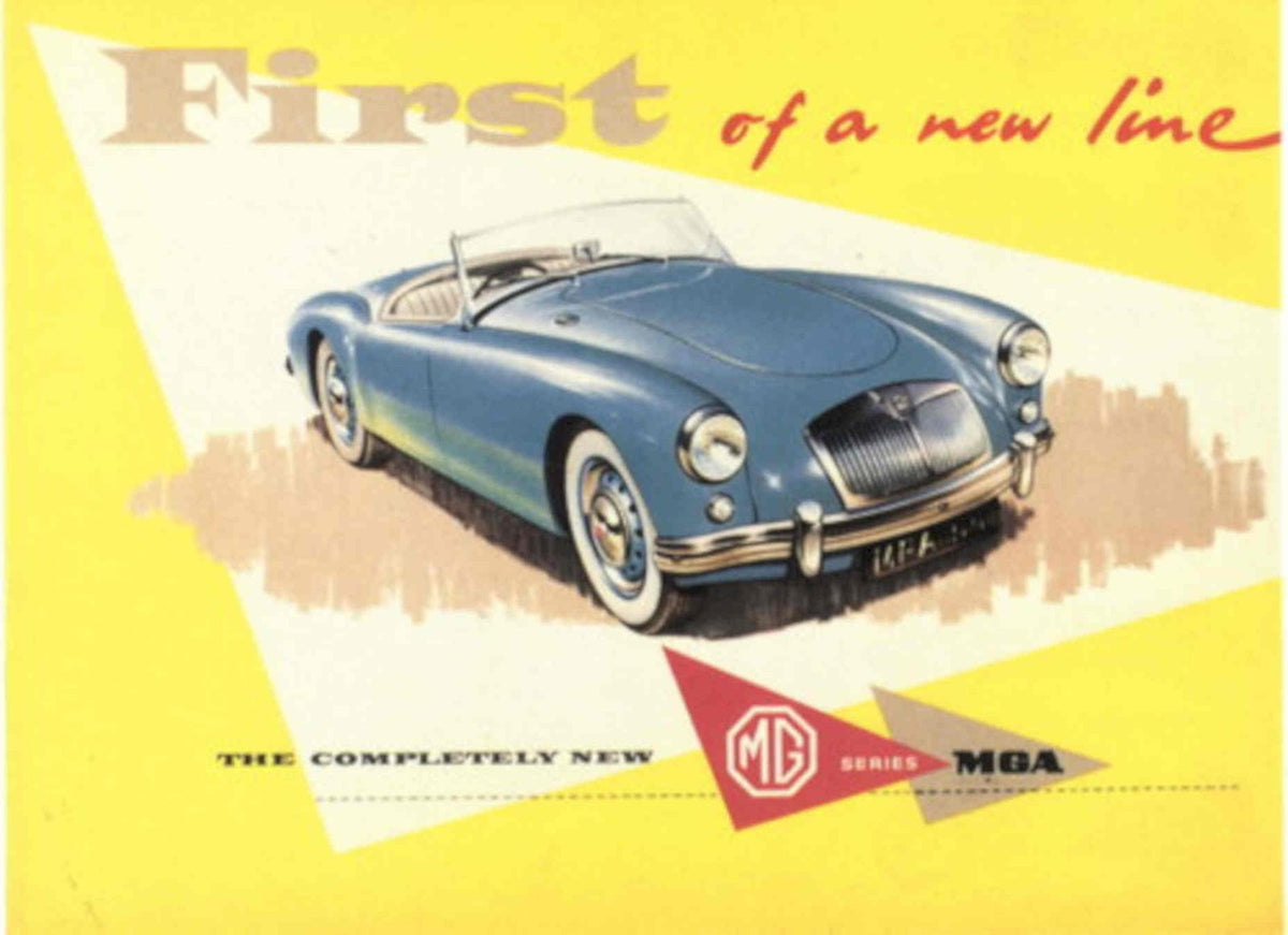 Mga Blue Car 1950s Vintage Retro Advert Poster