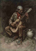 Michael AC An Artist in Spain 1914 A Grenadine Gypsy with Guitar A4 Photo Print