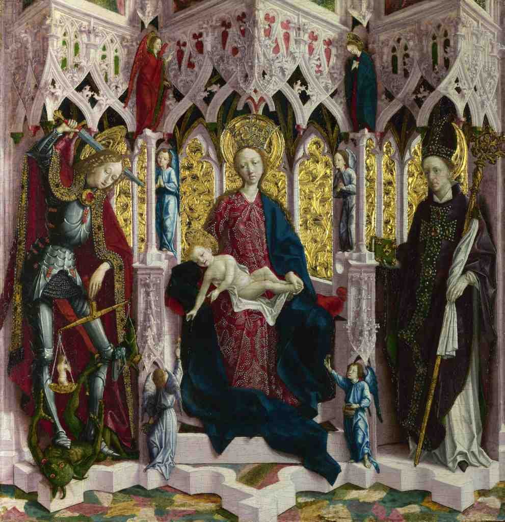 Michael Pacher The Virgin and Child Enthroned with Angels and Saints A4 Photo Print
