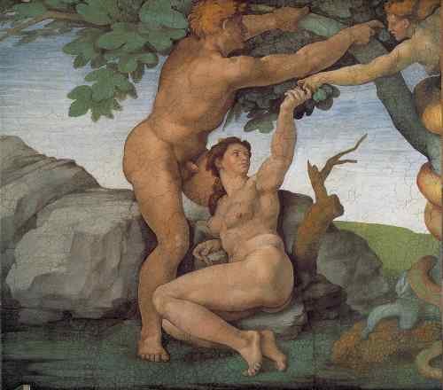 Michelangelo Michelangelo Sistine Chapel Ceiling Genesis The Fall and Expulsion from Paradise The Original Sin  A4 Photo Print