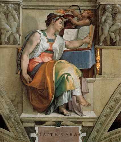 Michelangelo Michelangelo Sistine Chapel Ceiling Sybils Erithraea  A4 Photo Print
