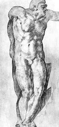 Michelangelo Michelangelo Study of a Nude Man  A4 Photo Print