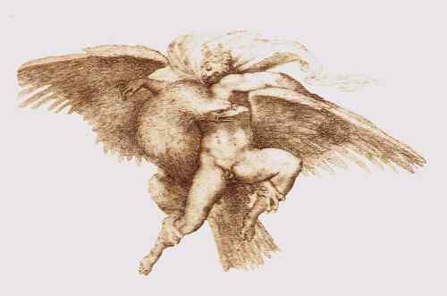 Michelangelo Michelangelo The Rape of Ganymede  A4 Photo Print