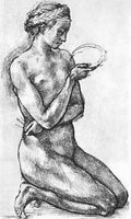 Michelangelo Nude Woman On Her Knees A4 Photo Print