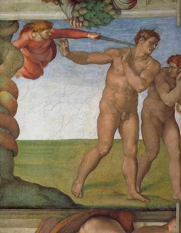 Michelangelo Sistine Chapel Ceiling Genesis The Fall And Expulsion From Paradise The Expulsion A4 Photo Print