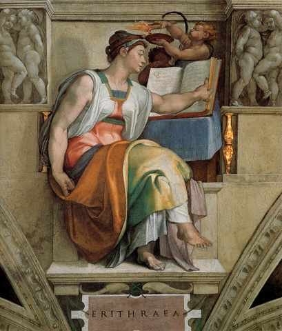 Michelangelo Sistine Chapel Ceiling Sybils Erithrae A4 Photo Print