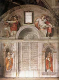 Michelangelo Sistine Chapel Lunette and Popes  A4 Photo Print