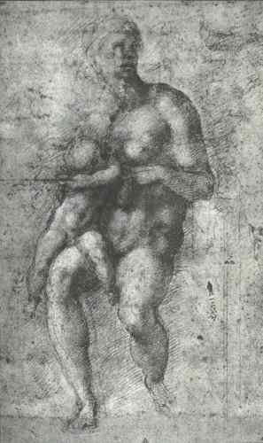 Michelangelo Study for a Holy Family with the Infant St John  A4 Photo Print