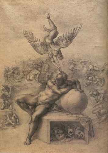 Michelangelo The Dream of Human Life  A4 Photo Print