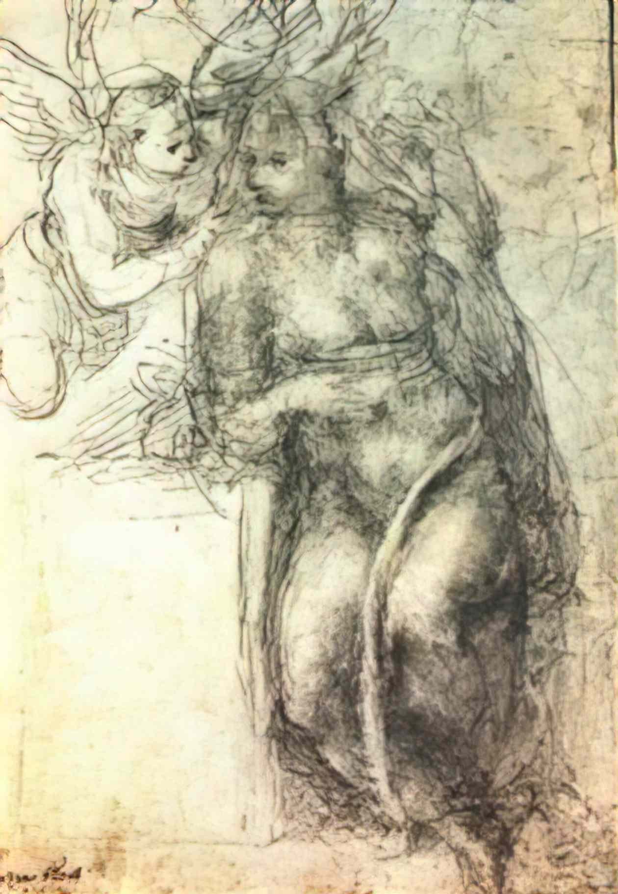 Michelangelo annunciation study 1547 Art A4 Photo Print