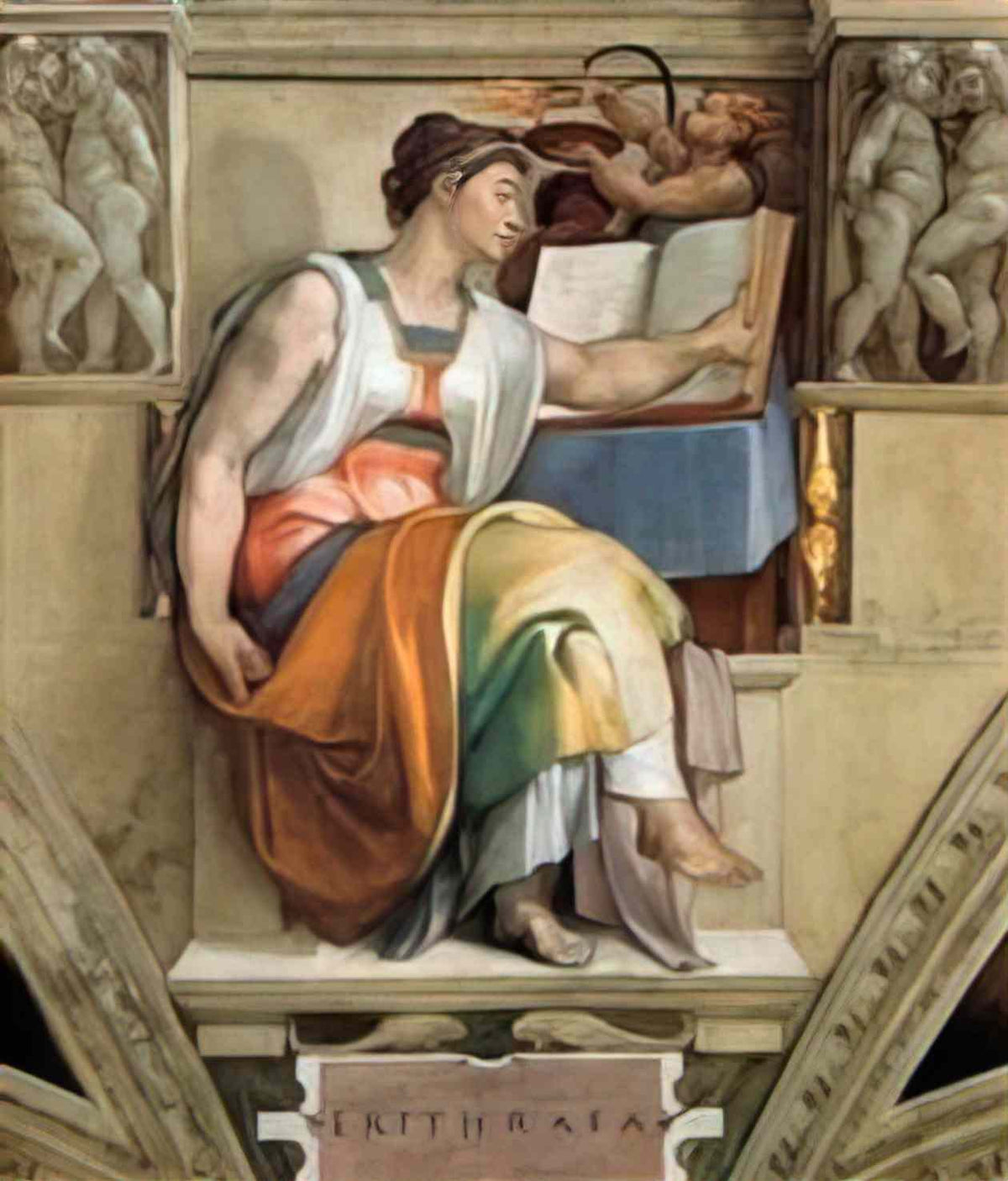 Michelangelo ceiling of the sistine chapel sybils erithraea Art A4 Photo Print