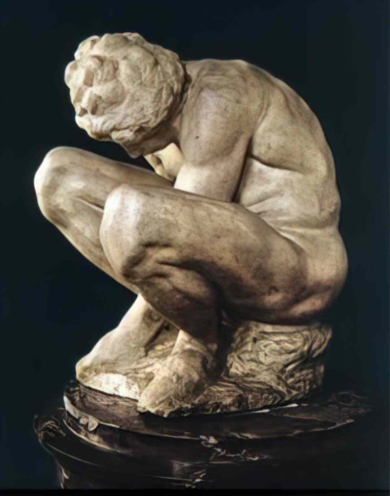 Michelangelo crouching boy 1533 Art A4 Photo Print