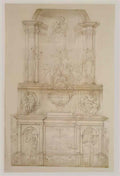 Michelangelo design for julius ii tomb first version Art A4 Photo Print