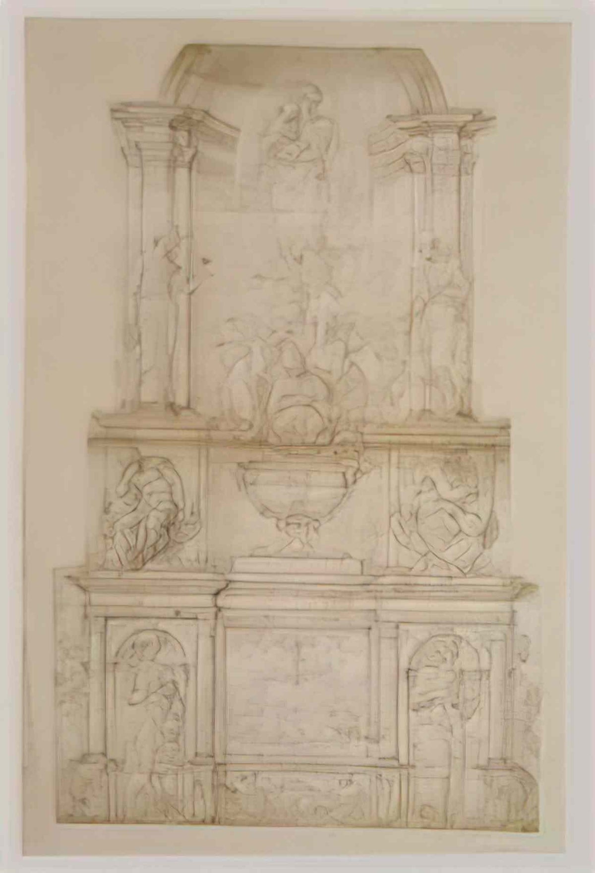 Michelangelo design for julius ii tomb first version Art A4 Photo Print
