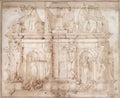 Michelangelo design for julius ii tomb second version Art A4 Photo Print