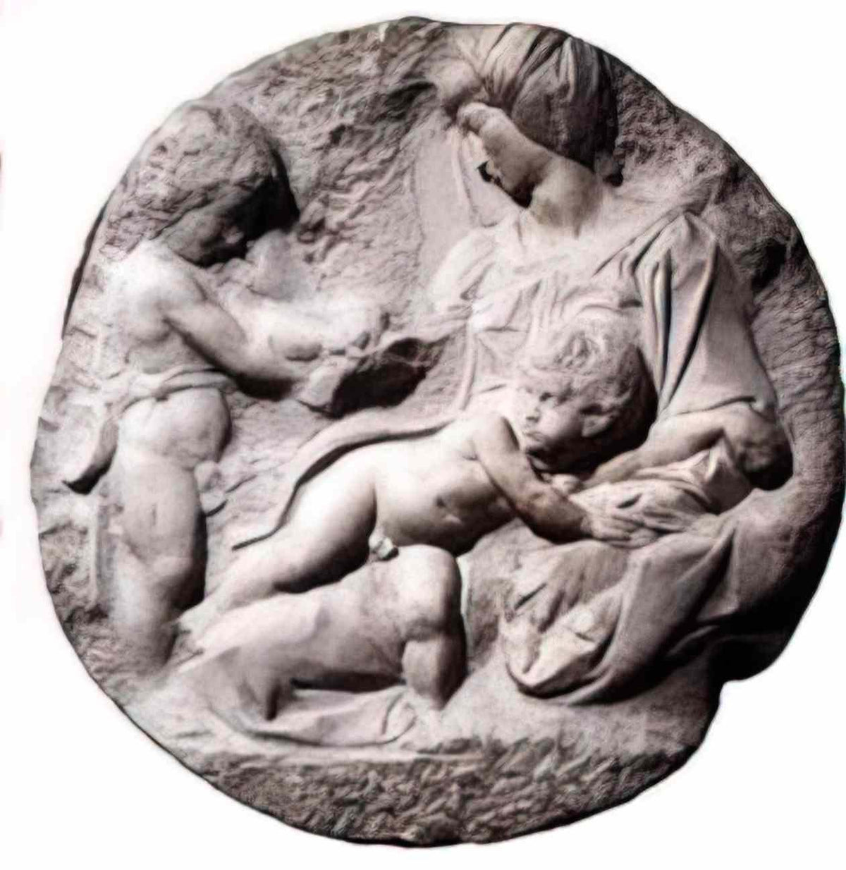 Michelangelo madonna and child with the infant baptist 1506 Art A4 Photo Print