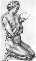 Michelangelo nude woman on her knees Art A4 Photo Print