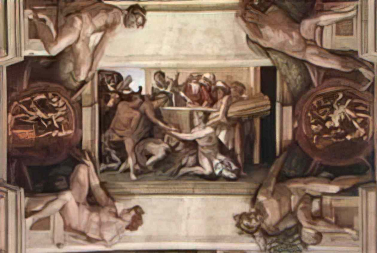 Michelangelo sistine chapel ceiling sacrifice of noah 1512 Art A4 Photo Print