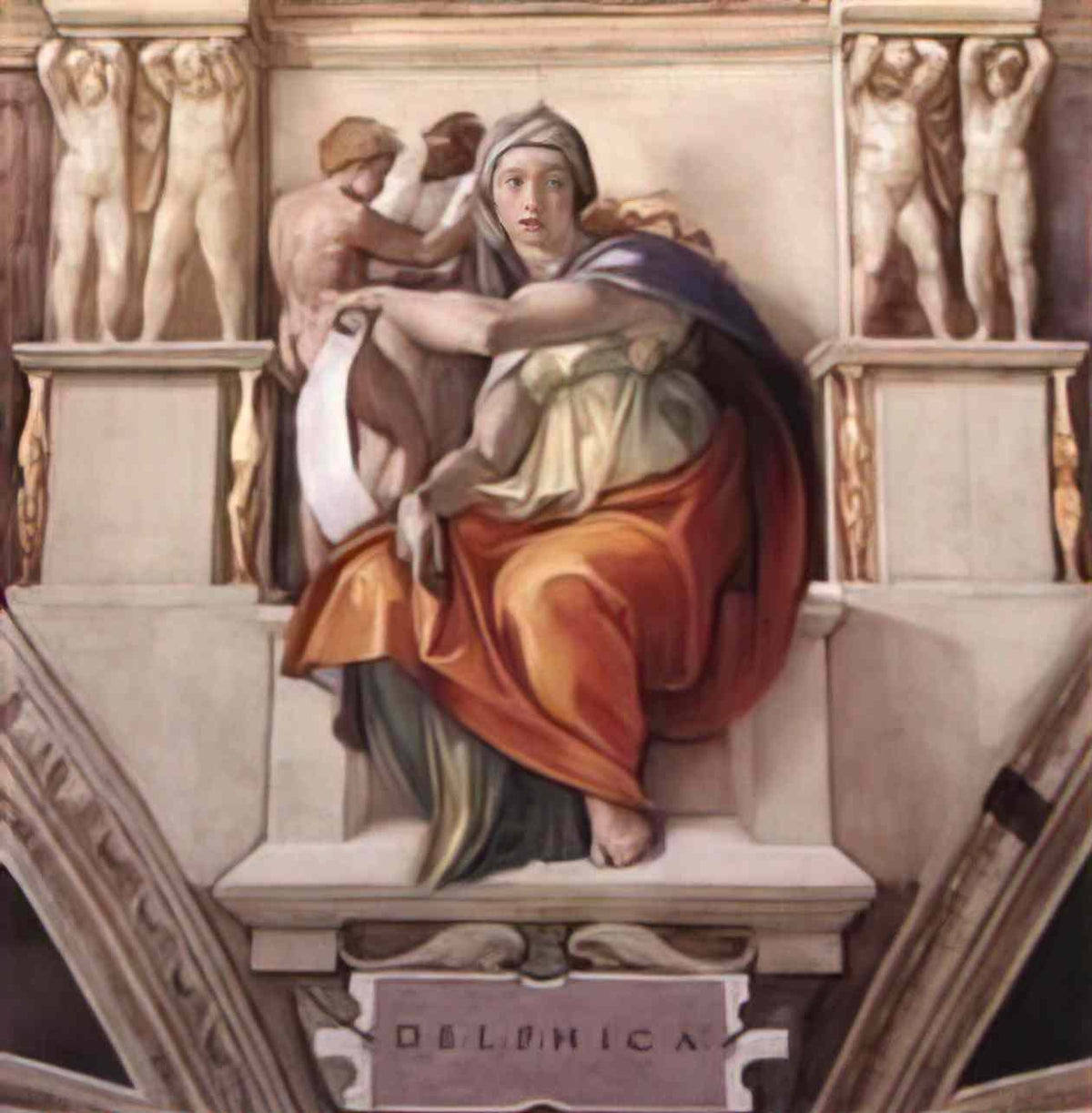 Michelangelo sistine chapel ceiling the delphic sibyl 1509 Art A4 Photo Print