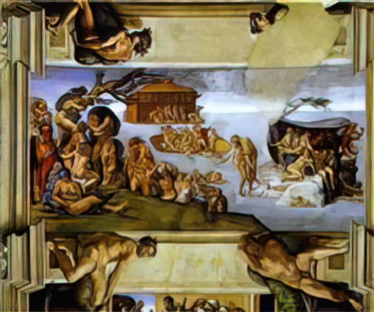 Michelangelo sistine chapel ceiling the flood 1512 Art A4 Photo Print