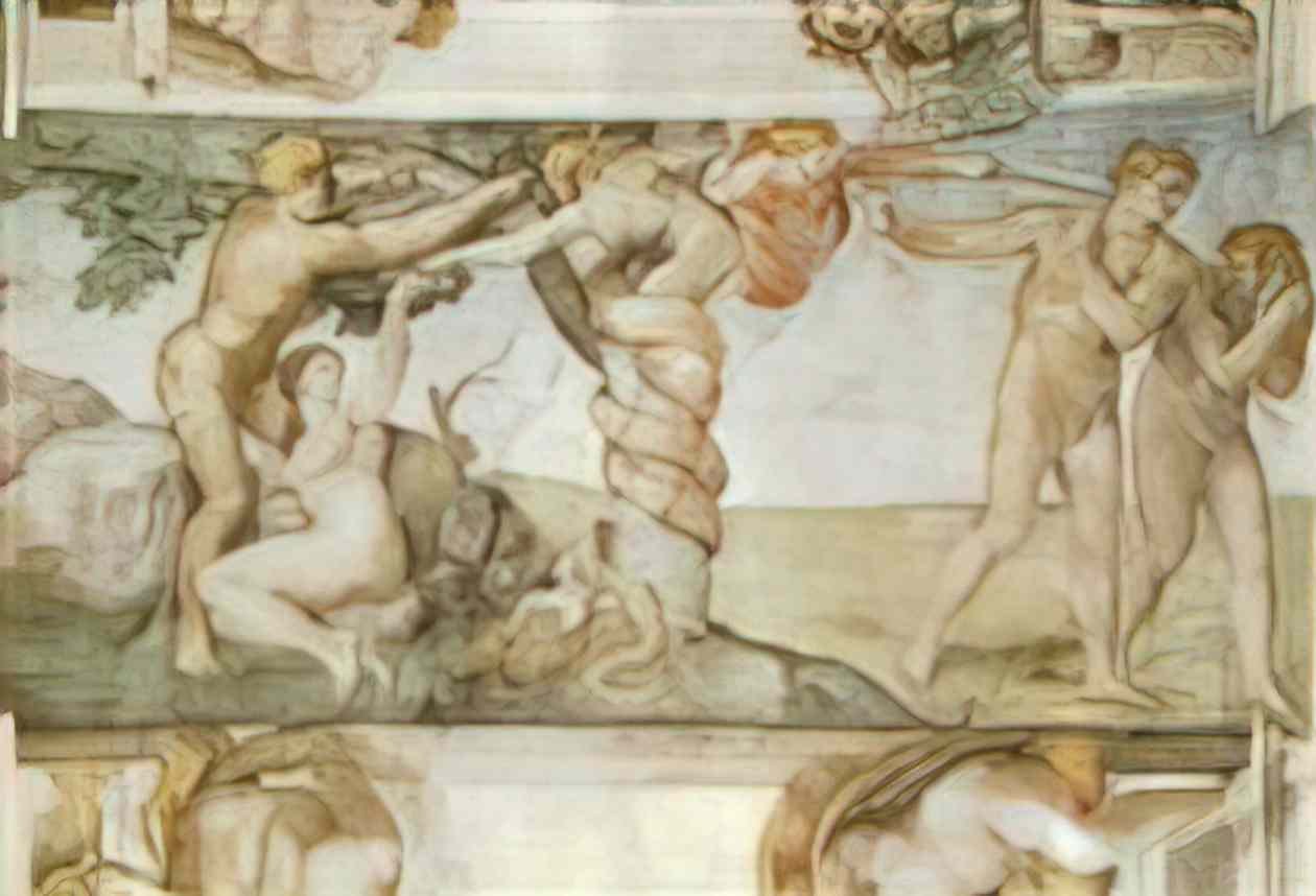 Michelangelo sistine chapel ceiling the temptation and expulsion 151 Art A4 Photo Print