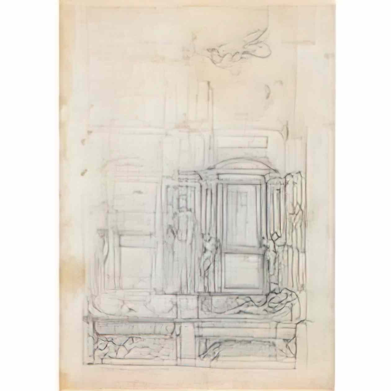Michelangelo studies for a double tomb wall Art A4 Photo Print
