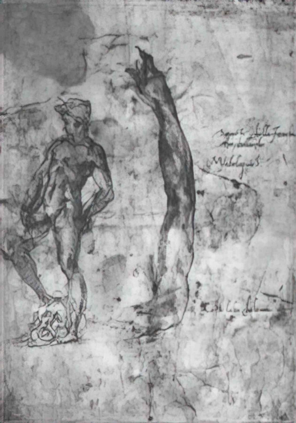Michelangelo study for an arm of the marble david and the figure of Art A4 Photo Print