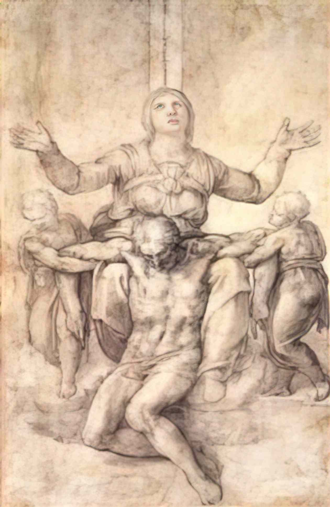 Michelangelo study for the colonna pieta Art A4 Photo Print