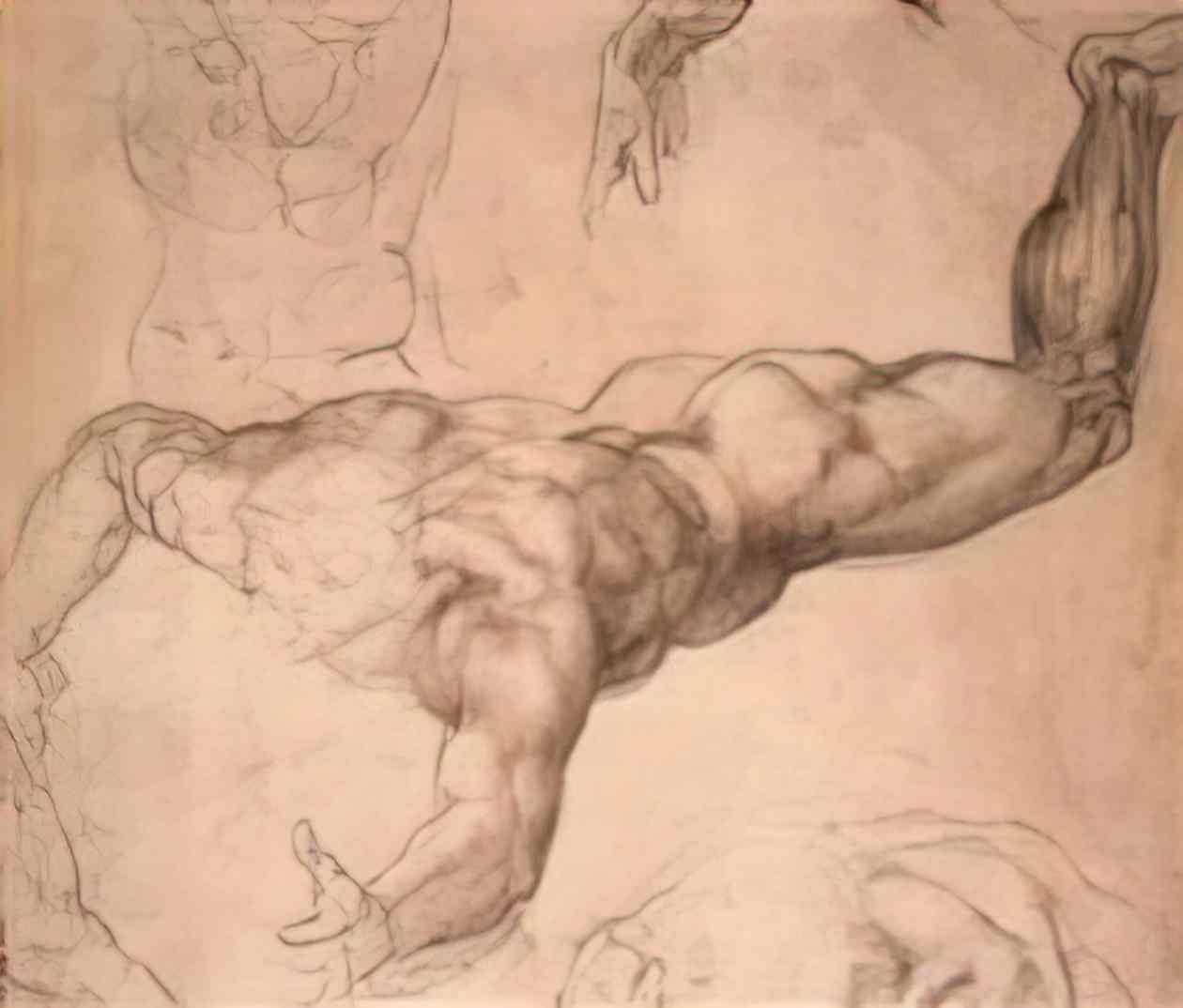 Michelangelo study for the last judgement Art A4 Photo Print
