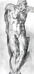 Michelangelo study of a nude man Art A4 Photo Print