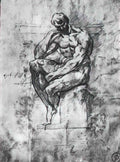 Michelangelo study of nude man Art A4 Photo Print