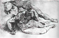 Michelangelo study of three male figures after raphael Art A4 Photo Print