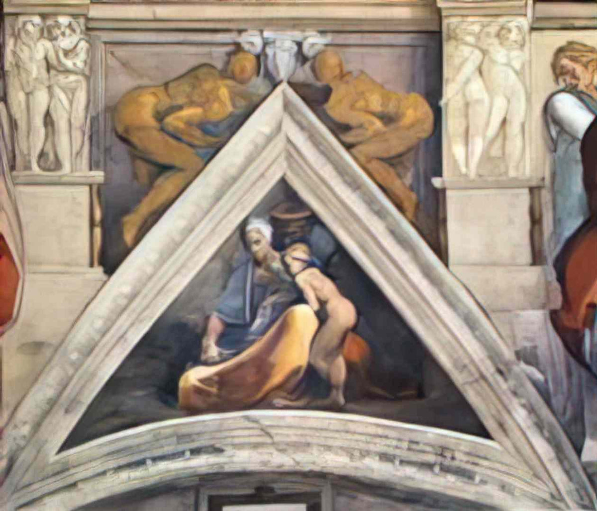 Michelangelo the ancestors of christ salmon 1509 Art A4 Photo Print
