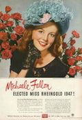 Michele Fallon Rheingold 1940s Vintage Retro Advert Poster