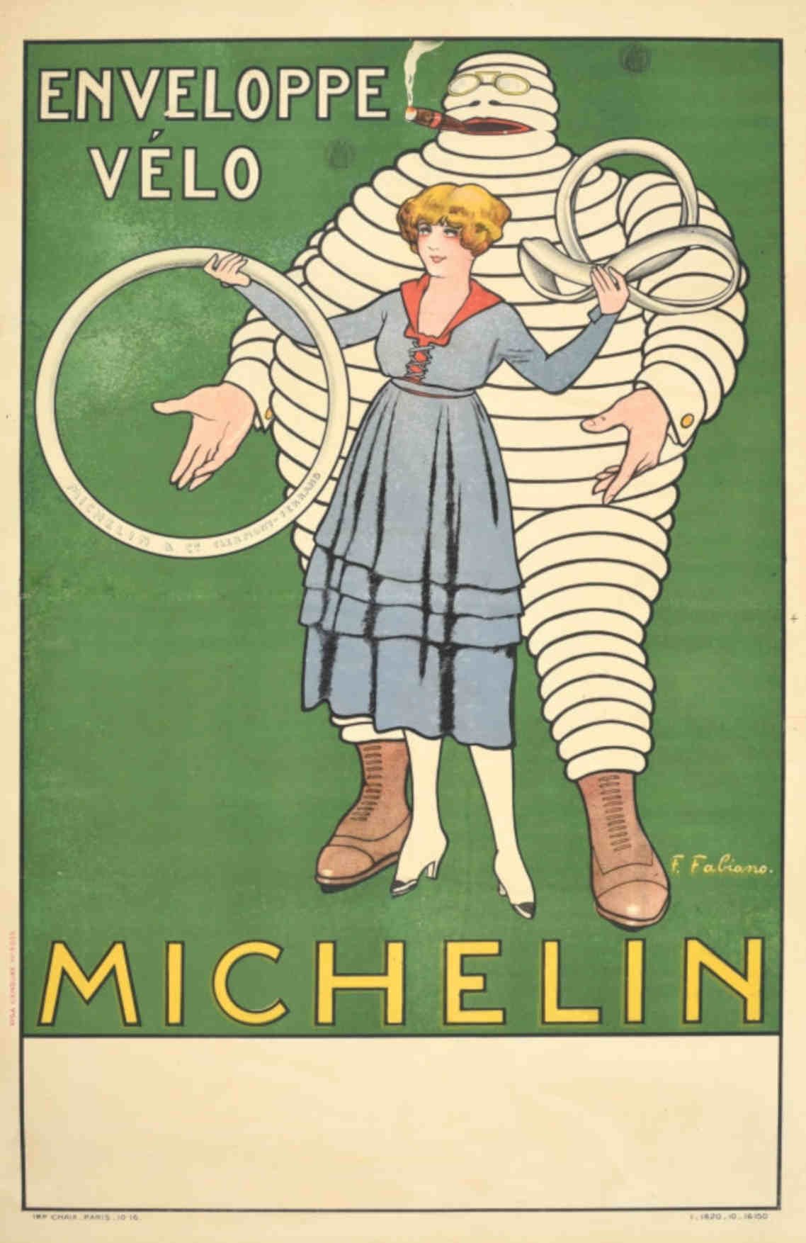 Michelin Velo Fabiano Vintage Retro Advert Poster A4 Photo Print
