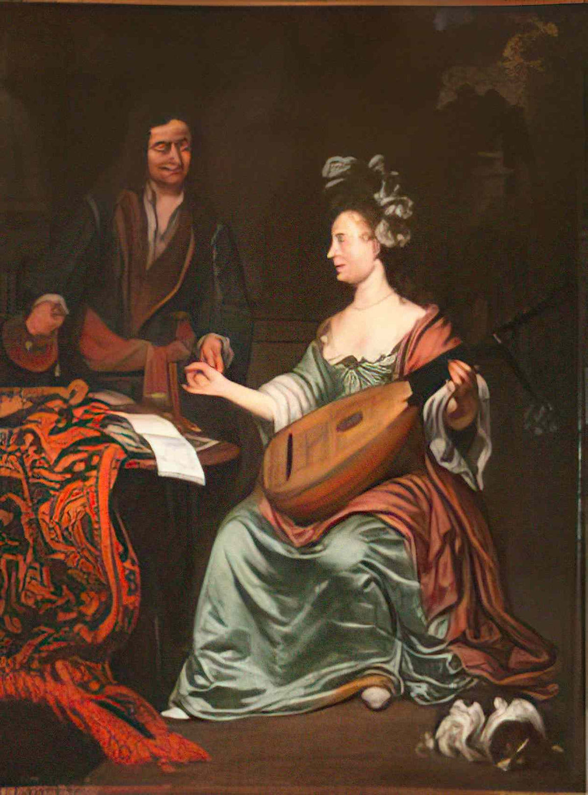 Michiel van Musscher michiel van musscher le on de luth mus e calvet Art A4 Photo Print