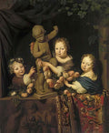 Michiel van Musscher michiel van musscher portretgroep van drie kinde Art A4 Photo Print