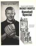 Mickey Mantle Baseball 1950s Vintage Retro Advert Poster