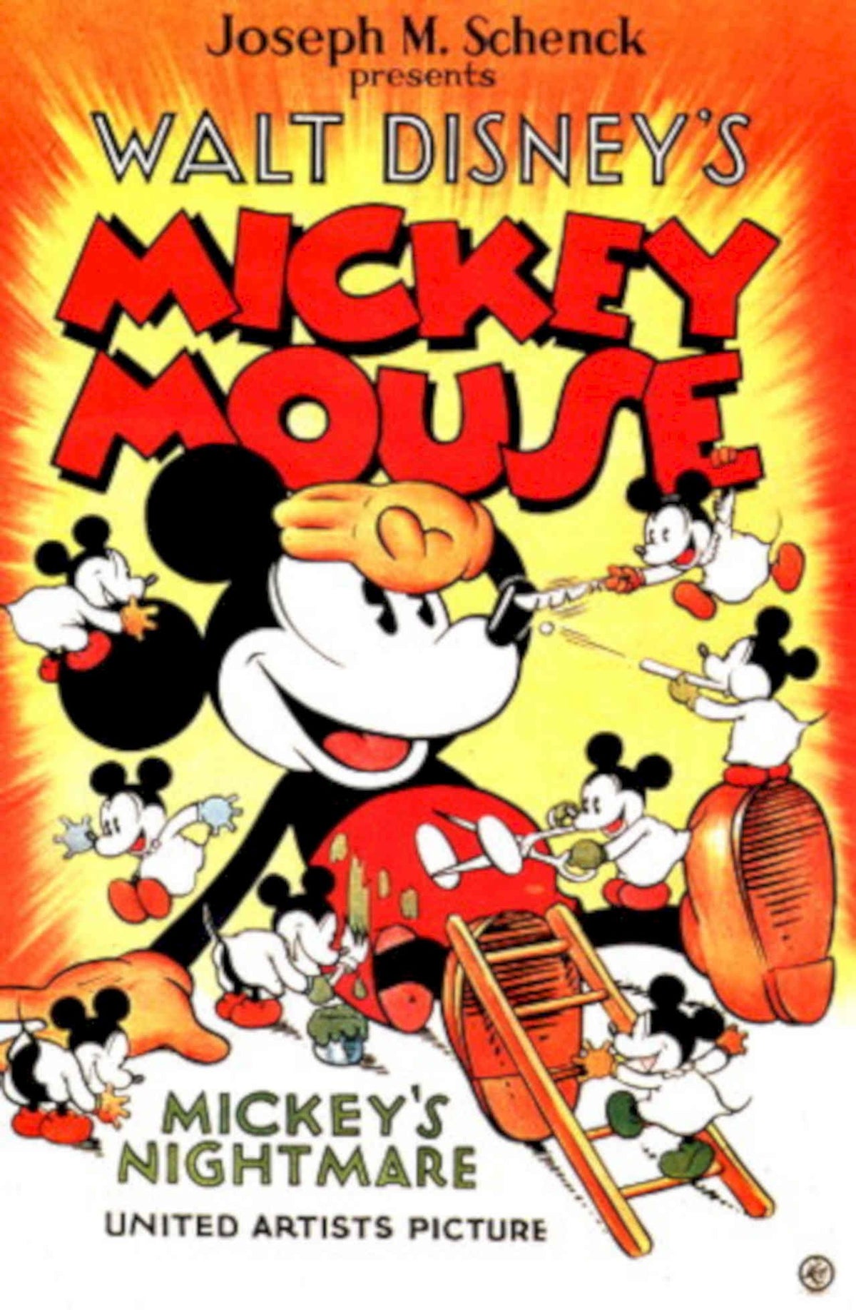 Mickey Mouse Nightmare 1930s Vintage Retro Advert Poster