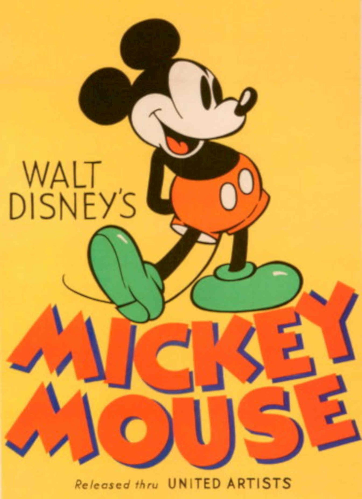 Mickey Mouse Poster 1930s Vintage Retro Advert Poster