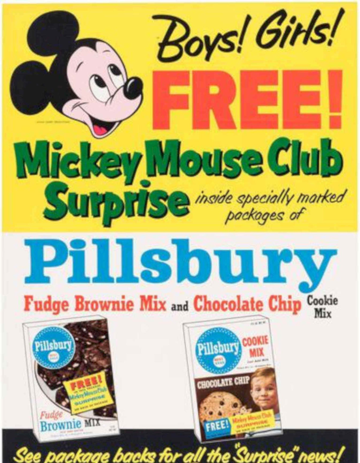 Mickey Mouse Surprise Vintage Retro Advert Poster A4 Photo Print